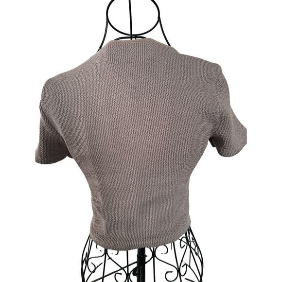 Zara Taupe Cropped Top Size S - Picture 2 of 4
